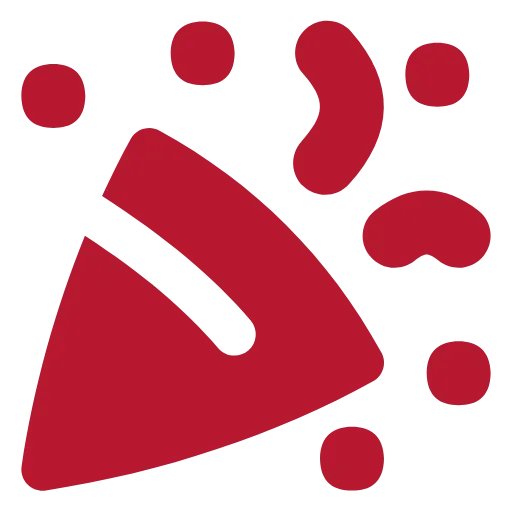 Rotes Symbol einer Konfetti-Bombe.