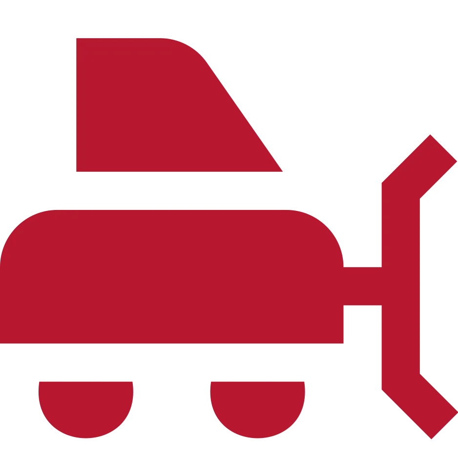 Rotes Symbol eines Baggers.