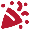 Rotes Symbol einer Konfetti-Bombe.