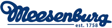 Logo von Meesenburg, Schriftzug in blauer Farbe.